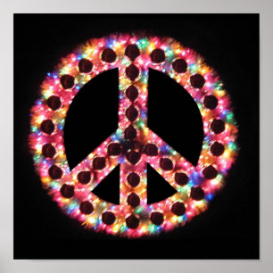 poster do sinal de paz de 5 cores