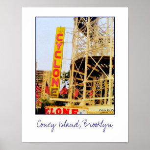 Poster do sinal do roller coaster do ciclone