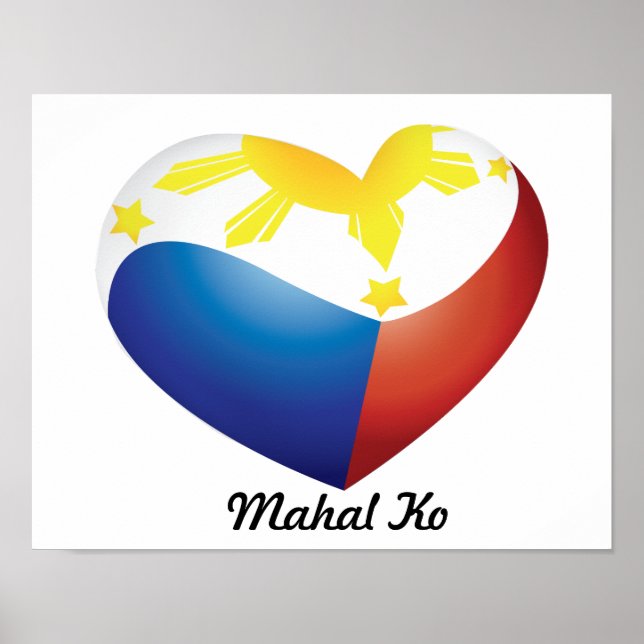 Poster do Sinalizador do Coração Filipino "Mahal K (Frente)