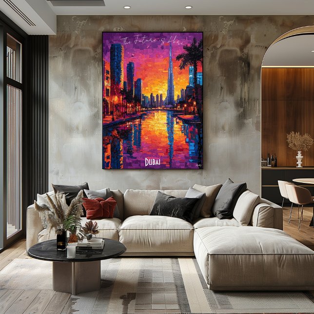Poster do Skyline de Dubai - Arte de Muro Moderna  (Criador carregado)
