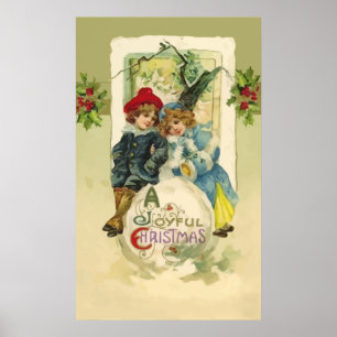 Poster do Snowball do natal vintage