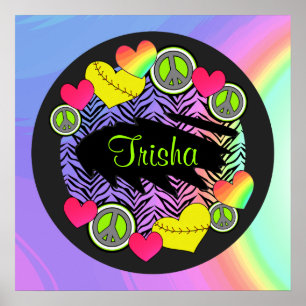 Poster do softball de Fastpitch do amor da paz