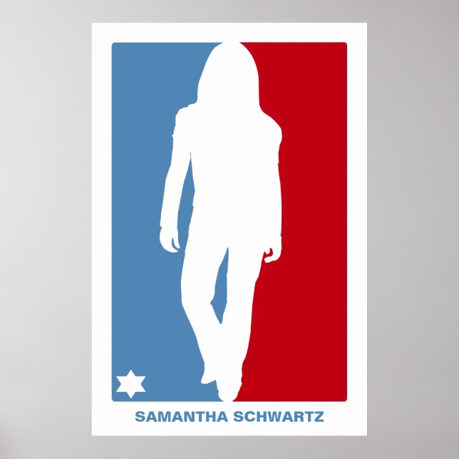 Poster do Sports Star Bat Mitzvah em Vermelho e Az (Frente)