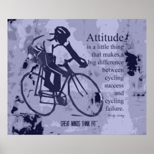 Poster do sucesso e da atitude do ciclismo