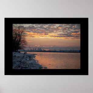 Poster do Sunset River do inverno