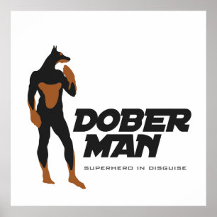Poster do super-herói do DoberMan/modelo do