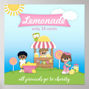 Poster do suporte de limonada para miúdos ou
