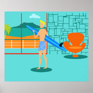 Poster do Surfer Duo Retro