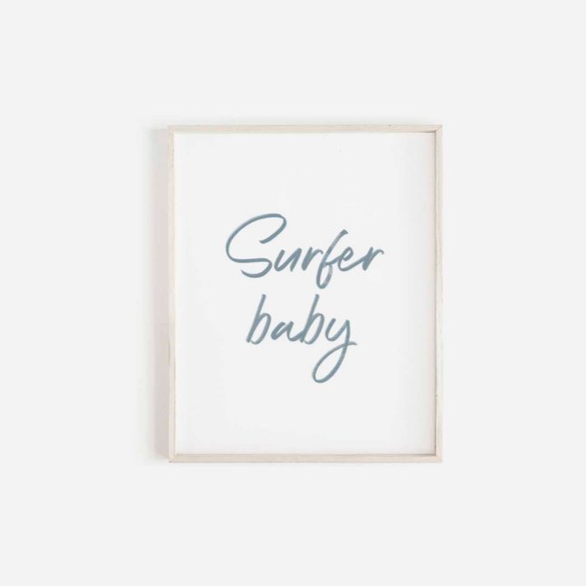 Poster do surfista azul-aquarela mudada (Criador carregado)