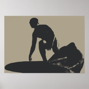 Poster do surfista do estilo do vintage