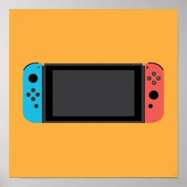 Poster do Switch Nintendo (Azul Neon/Vermelho)