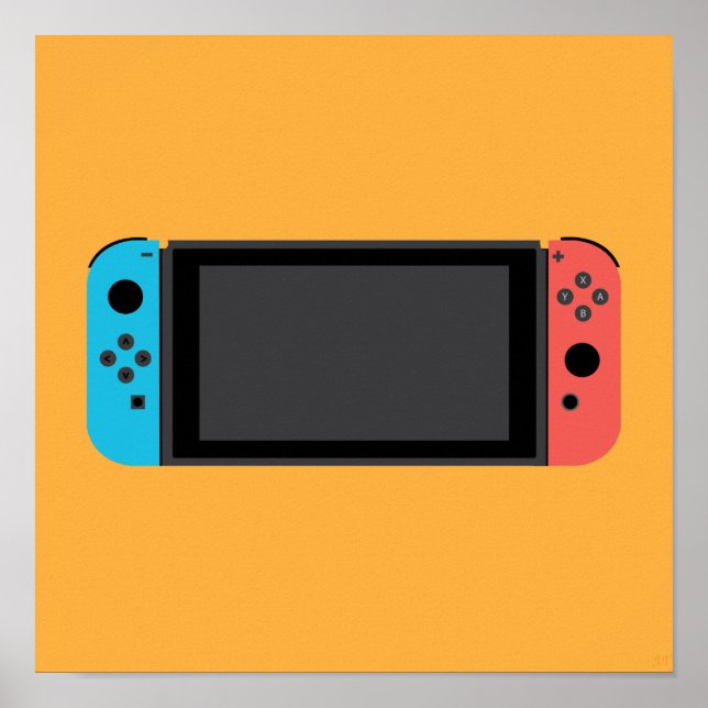 Poster do Switch Nintendo (Azul Neon/Vermelho) (Frente)