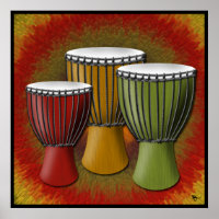 Poster do tambor africano Djembe