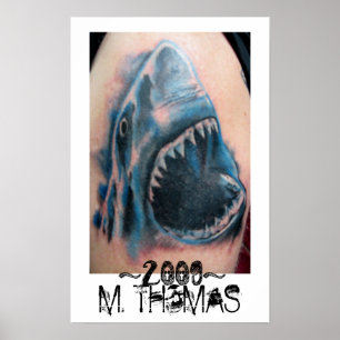 Poster do tatuagem do tubarão