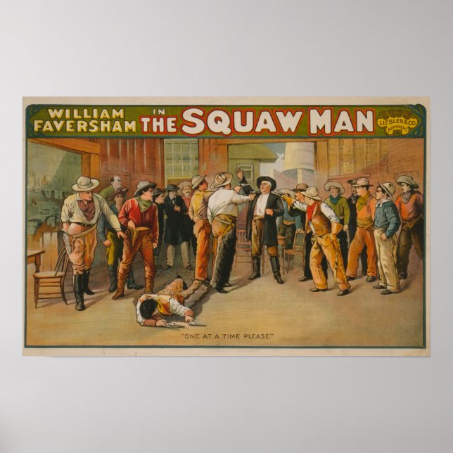 Poster do Teatro de Drama Ocidental do Squaw Man (Frente)