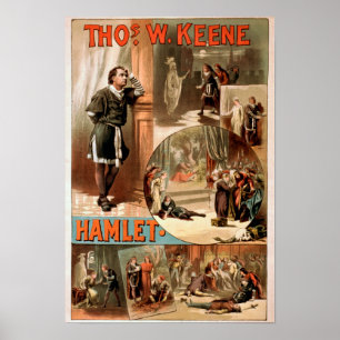 Poster do teatro de William Shakespeare "Hamlet"