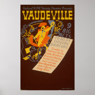 Poster do Teatro Vintage do Vaudeville WPA