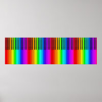 Poster do teclado do Piano Arco-Íris