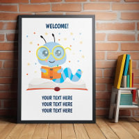 Poster do Tema do Bookworm Azul