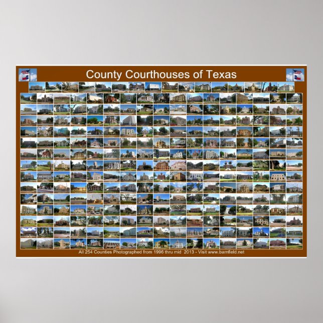 Poster do Texas County Courthouses (horizontal mar (Frente)