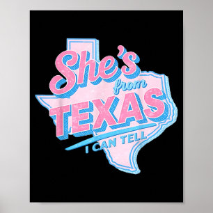 Poster Do texas posso dizer retro vintage garota do texas