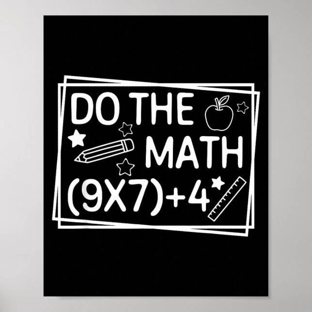 Poster Do The Math 67 Meme Funny Six Seven Men Women Teac (Frente)