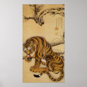 Poster do tigre de Ito Jakuchu