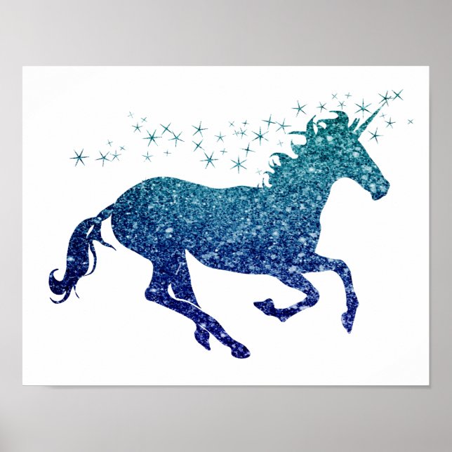Poster do Unicorn Sparkle Azul (Frente)