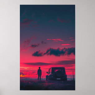 Poster do Urban Explorer com uma pessoa e SUV em P