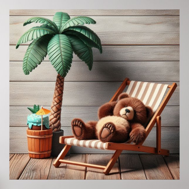 Poster do Urso de Férias (Frente)