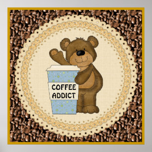 Poster do urso do viciado do café