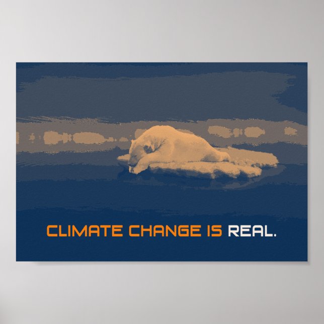 Poster do Urso Polar das Alterações Climáticas (Frente)