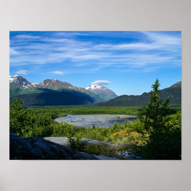 Poster do Vale do Glaciar de Saída do Alasca (Frente)