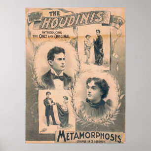 Poster do VAUDEVILLE de Harry & de Bessie HOUDINI