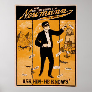Poster do VAUDEVILLE do Illusionist do mágico de