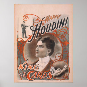 Poster do VAUDEVILLE do mágico de Harry HOUDINI