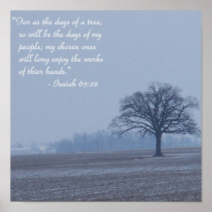 Poster do verso da bíblia do 65:22 de Isaiah