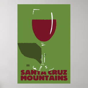 Poster do vinho das montanhas de Santa Cruz de