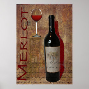 poster do vinho do merlot