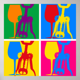 Poster do vinho do pop art