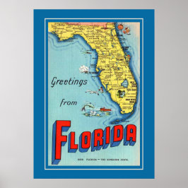 Poster do Vintage Florida Map 20x28
