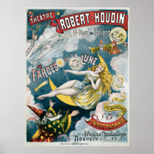 Poster Do vintage francês do mágico do ~ de Melies ato