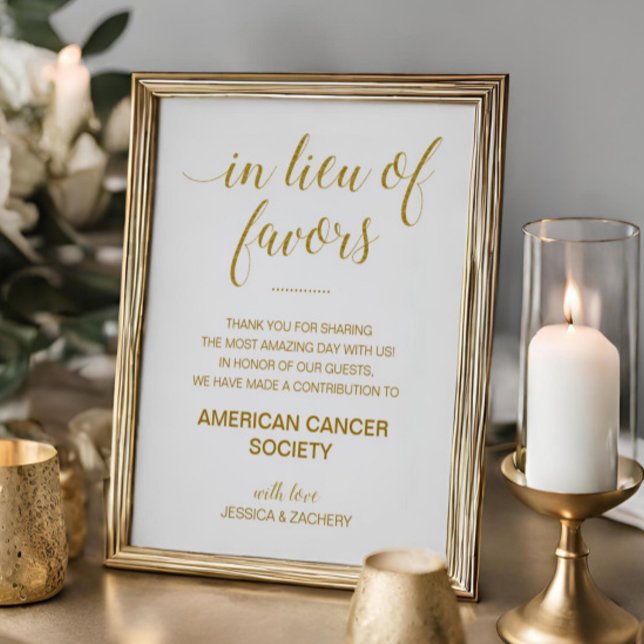 Poster Doação de Caridade em Lugar de Favores Casamento (Criador carregado)