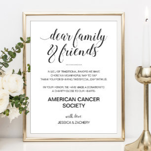 Poster Doação Elegante para Caridade em Lugar de Favores