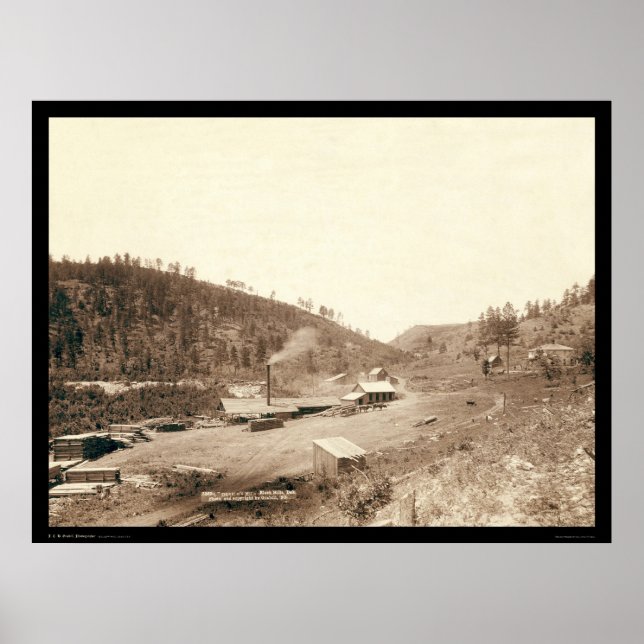Pôster Dobbins Mills & Smoke Stack Black Hills SD 1890 (Frente)