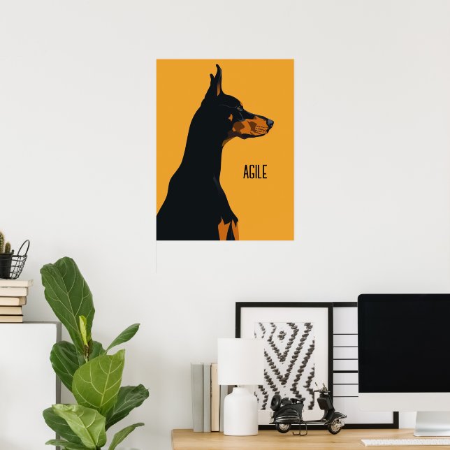 Poster Doberman amarelo (Escritório em casa)