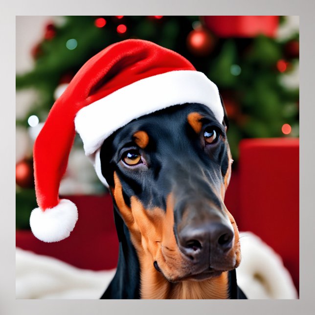 Poster Doberman Christmas (Frente)