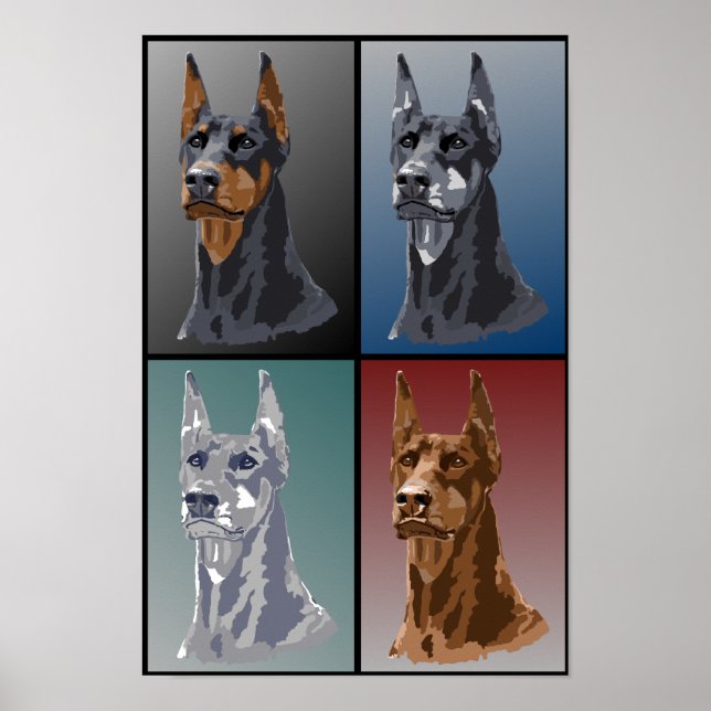 Poster Doberman Colors (Frente)