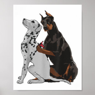 Poster Doberman, Moçável, Cujo Cão Dalmático Tatuando