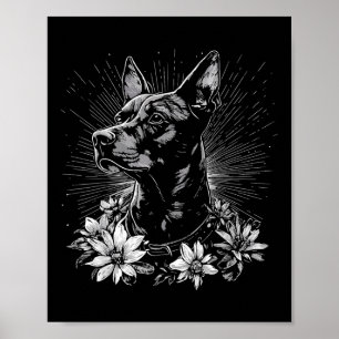 Poster Doberman Pinscher Cachorro Lover Estilo Retro Tatu